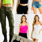 Top damski z łańcuszkiem neonowy L/XL