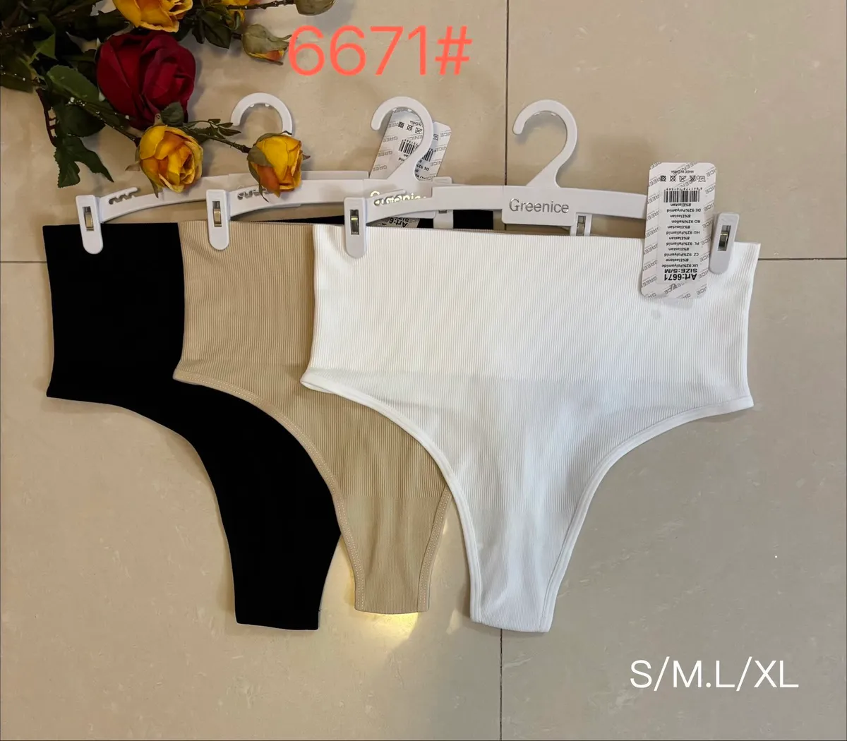 Majtki damskie bawełniane prążkowane Greenice S/M/L/XL