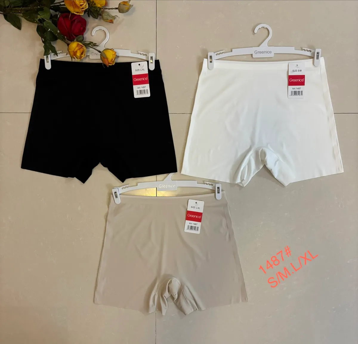Bokserki Damskie Bezszwowe Greenice 3 Kolory S/M/L/XL
