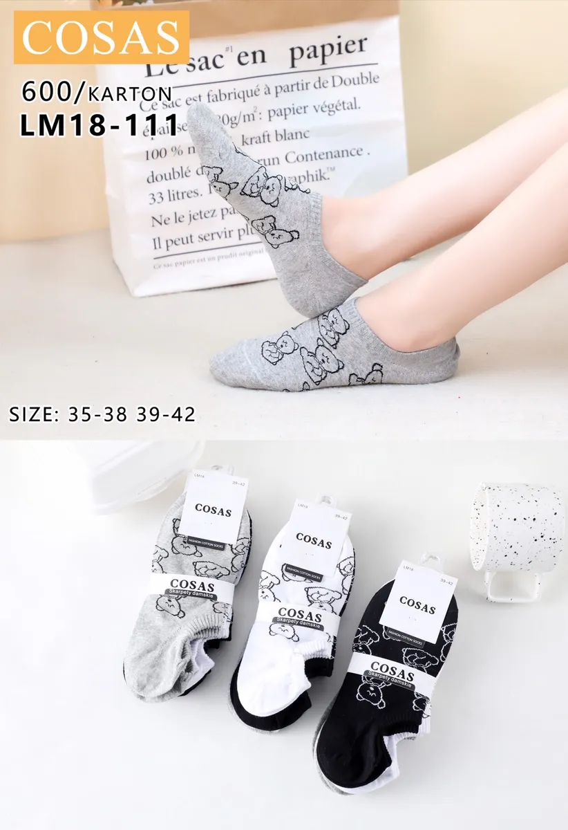 Stopki Damskie COSAS Misie Szare 35-42