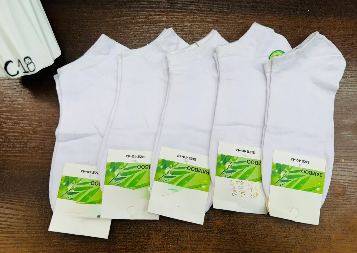 Skarpety Bambusowe Białe Stopki Rozmiar 40-43