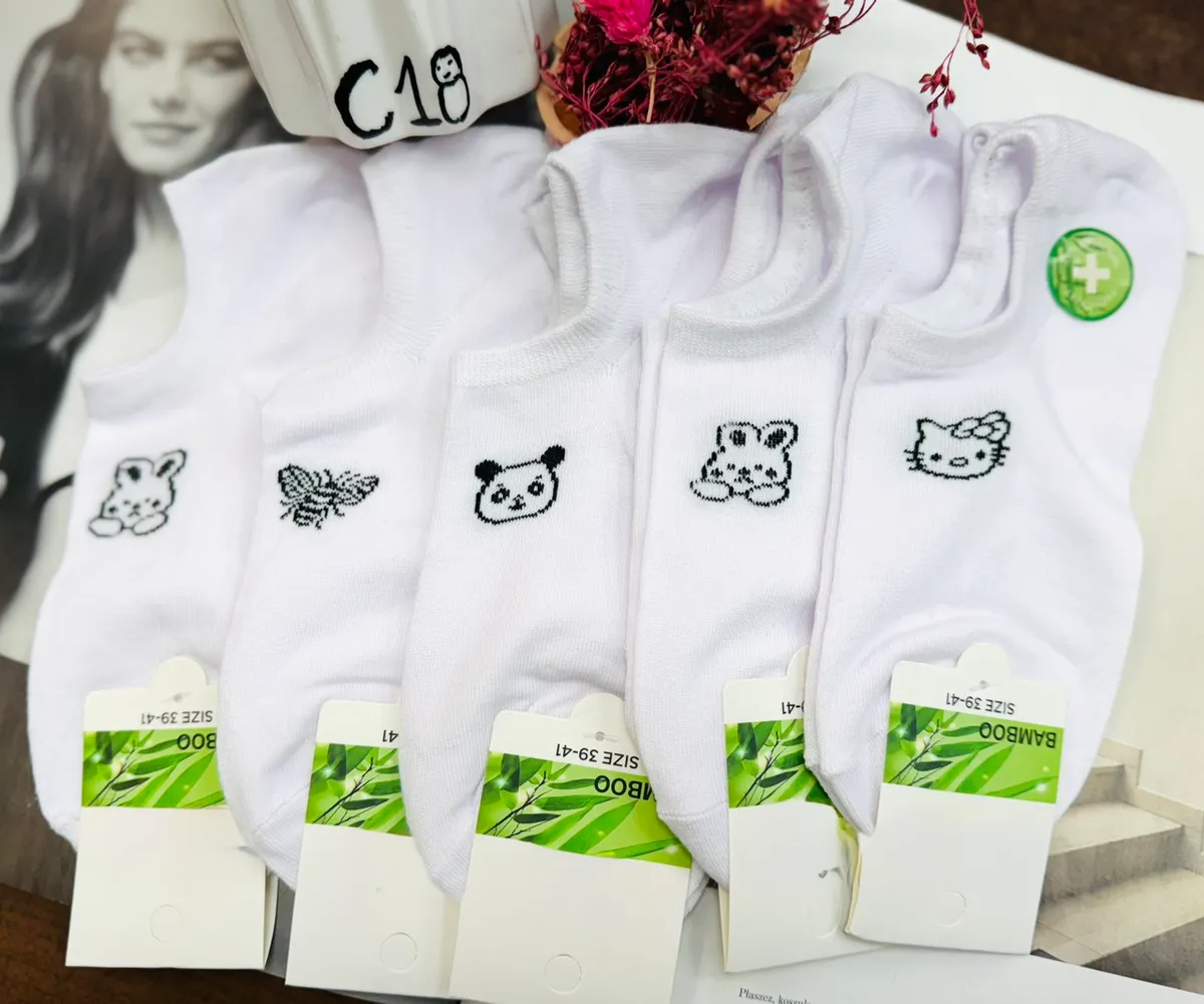Skarpety Bambusowe Stopki Hello Kitty Białe 39-41