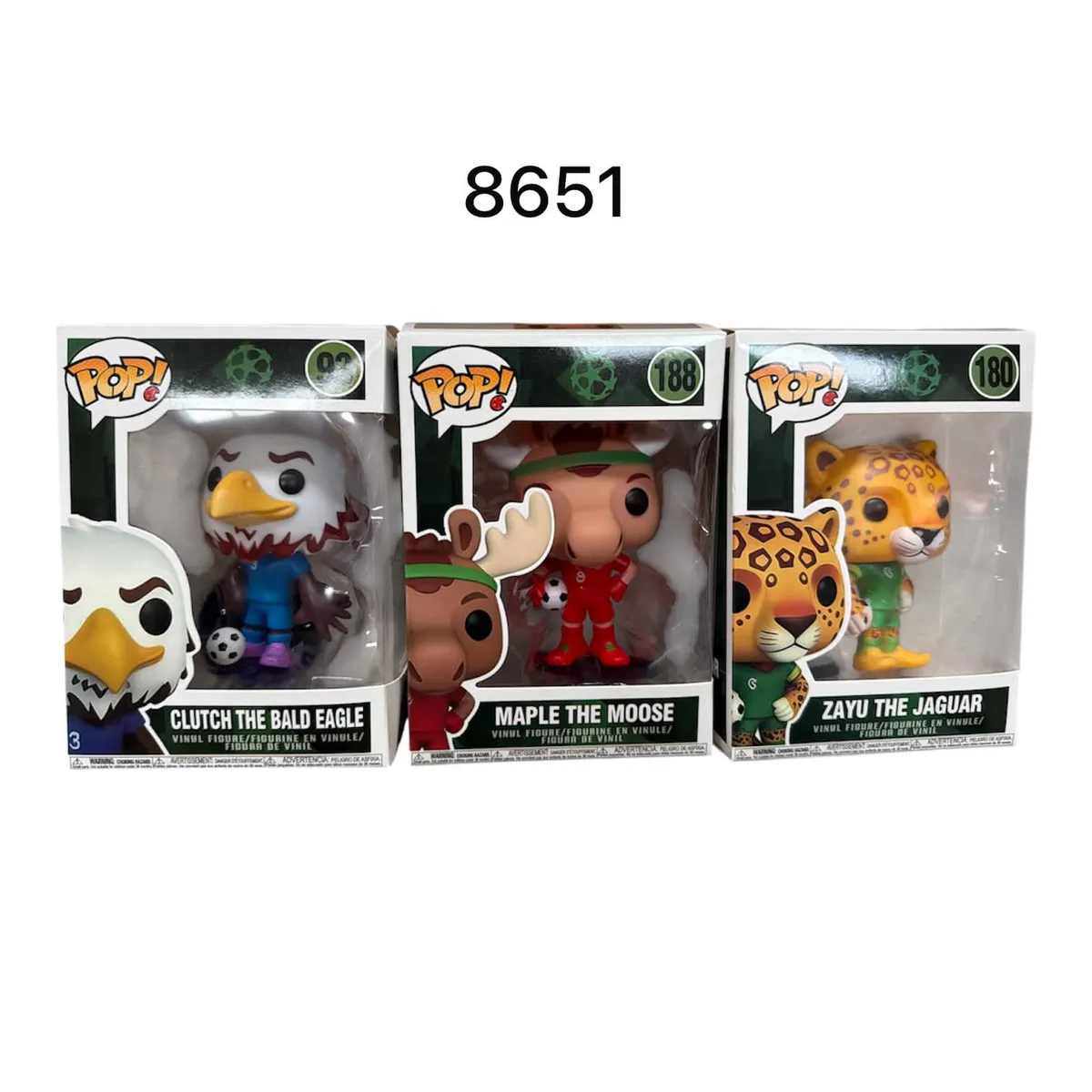 Figurki POP FIFA Clutch the Bald Eagle, Maple the Moose, Zayu the Jaguar