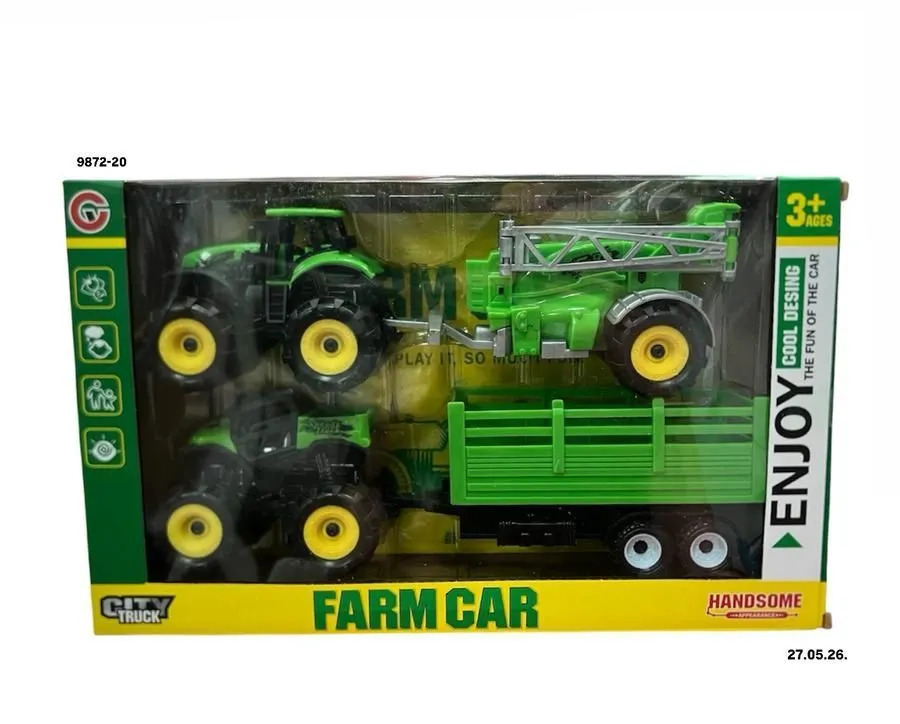 Zestaw Pojazdów Rolniczych Farm Car Tractor 2 szt.