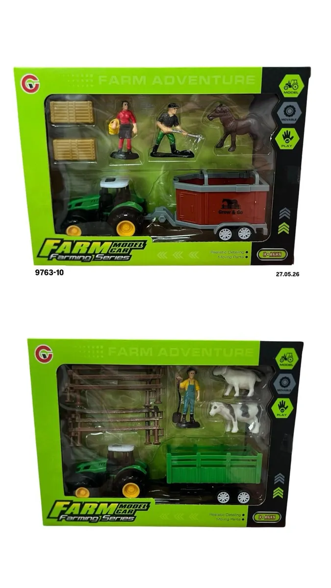 Zestaw Zabawek Rolniczych Farm Adventure Tractor z Przyczepą