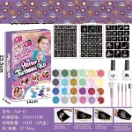 Zestaw Glitter Tattoos Kit DIY z brokatem i szablonami