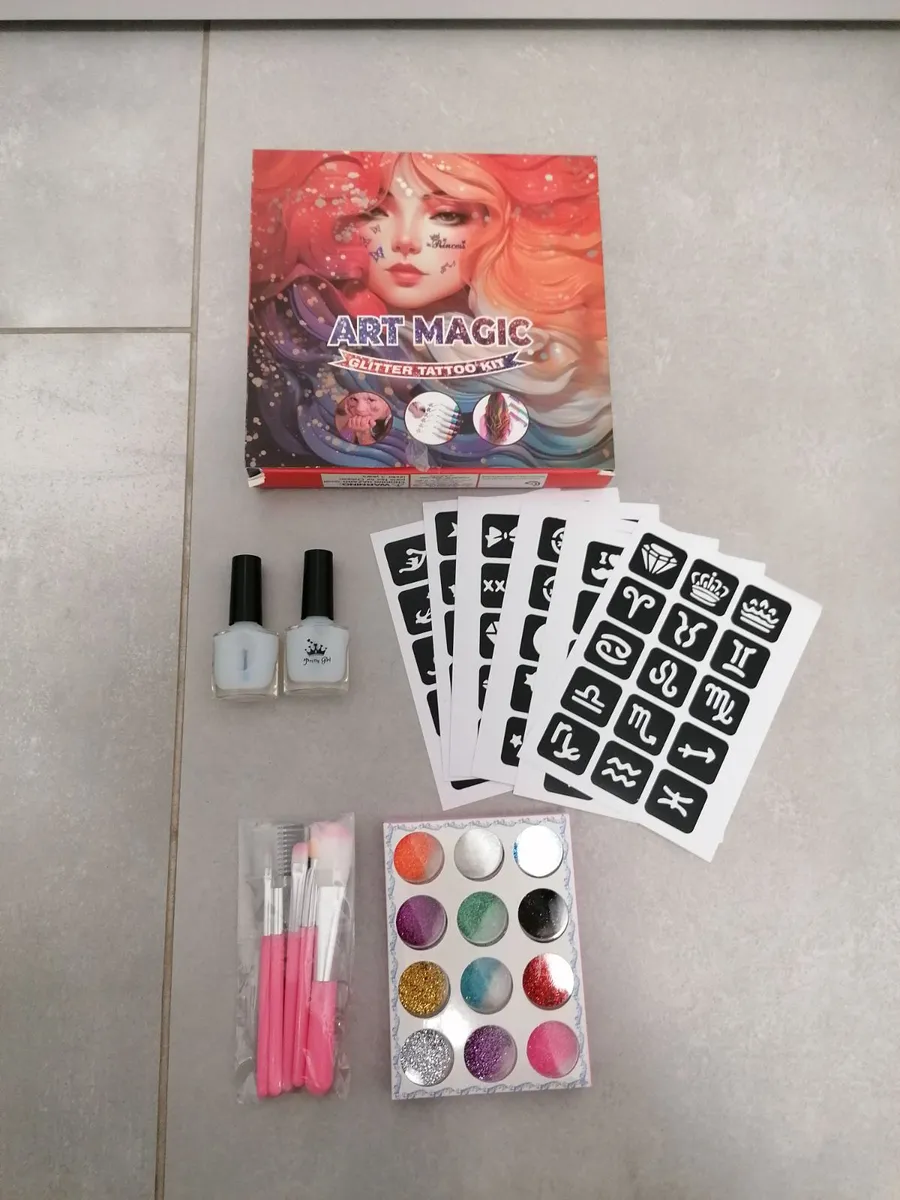 Zestaw Art Magic Glitter Tattoo Kit z brokatem i tatuażami