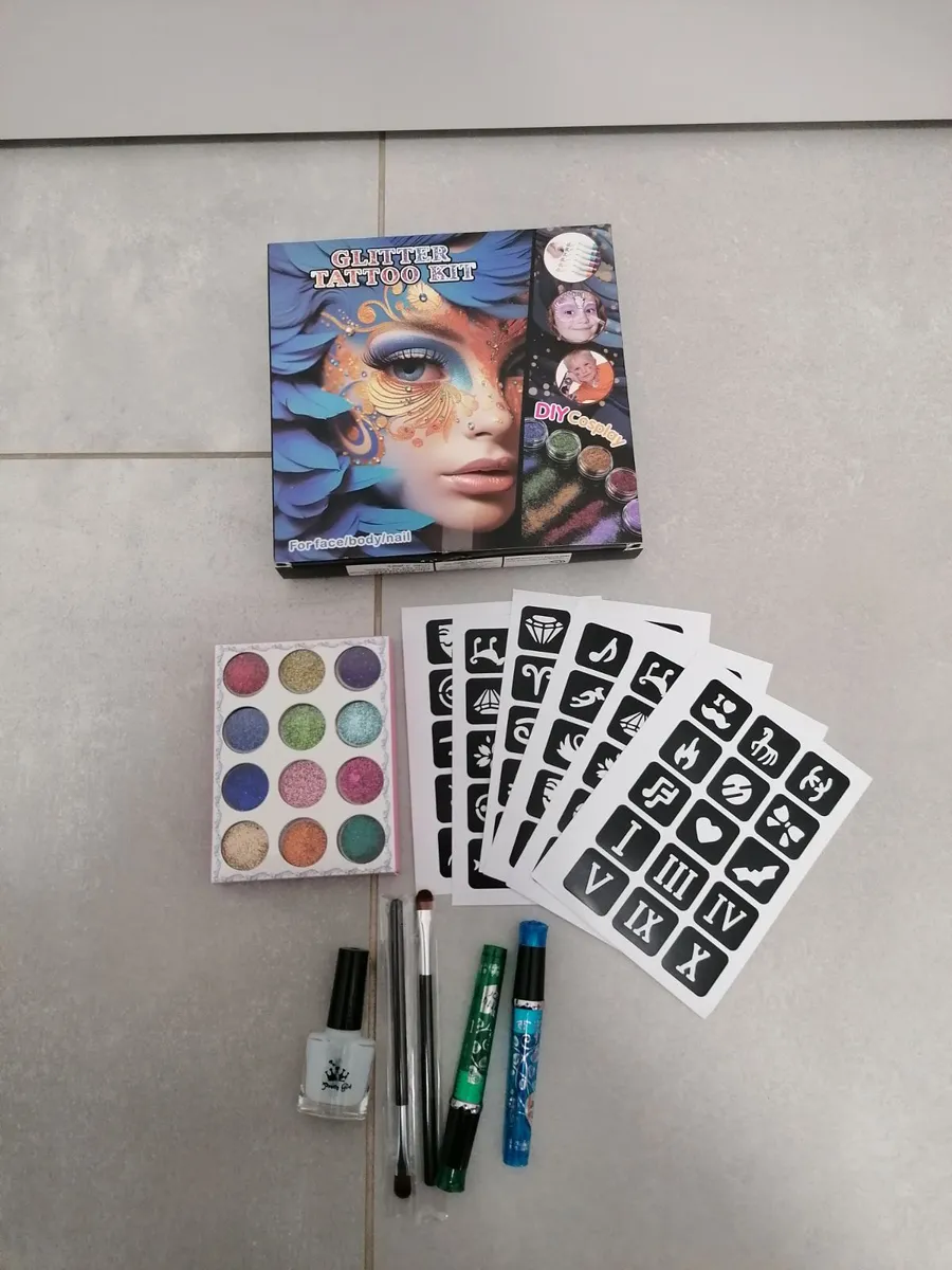 Zestaw Glitter Tattoo Kit z brokatem i szablonami