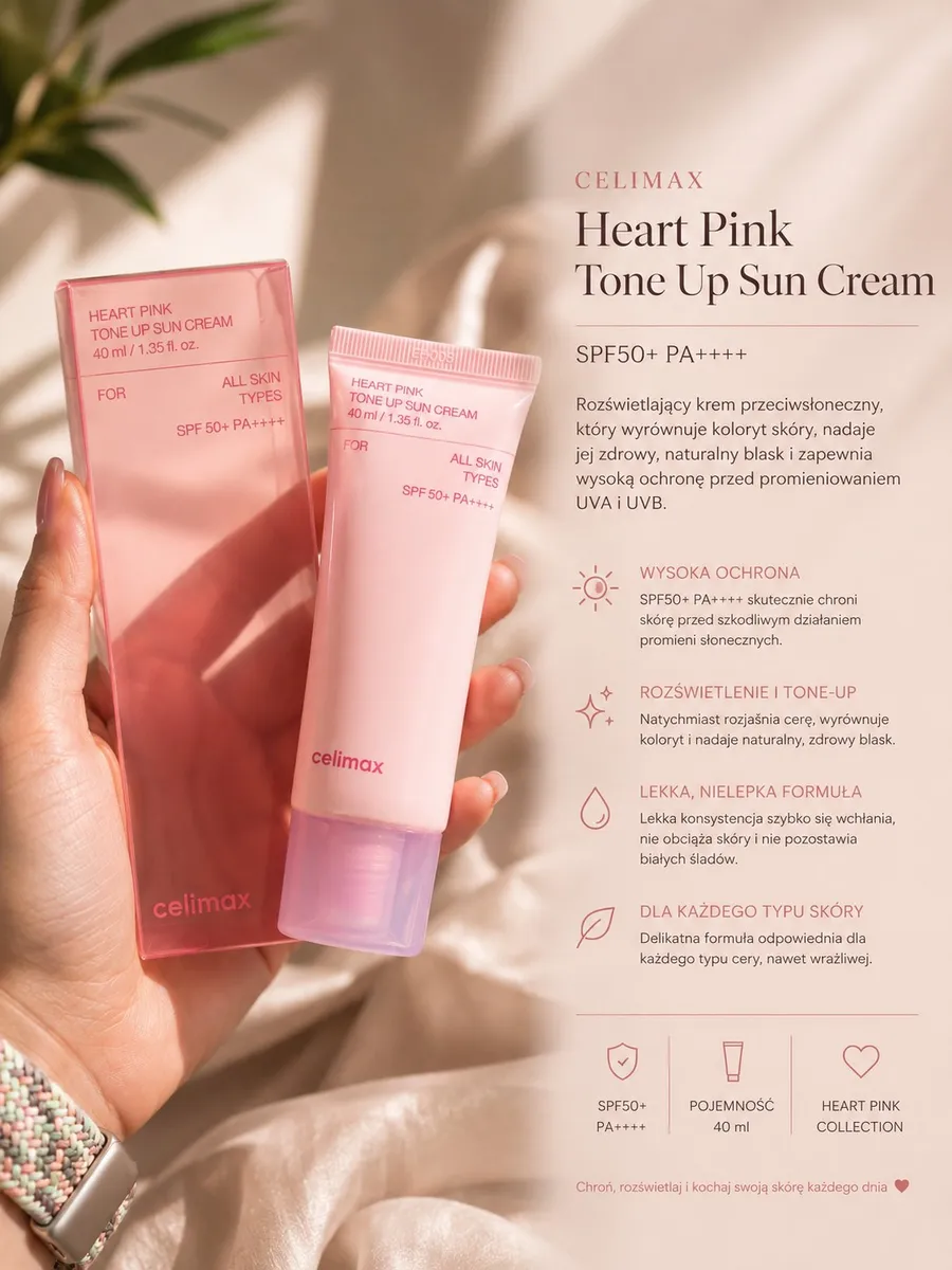 Celimax Heart Pink Tone Up Sun Cream SPF50+ 40ml