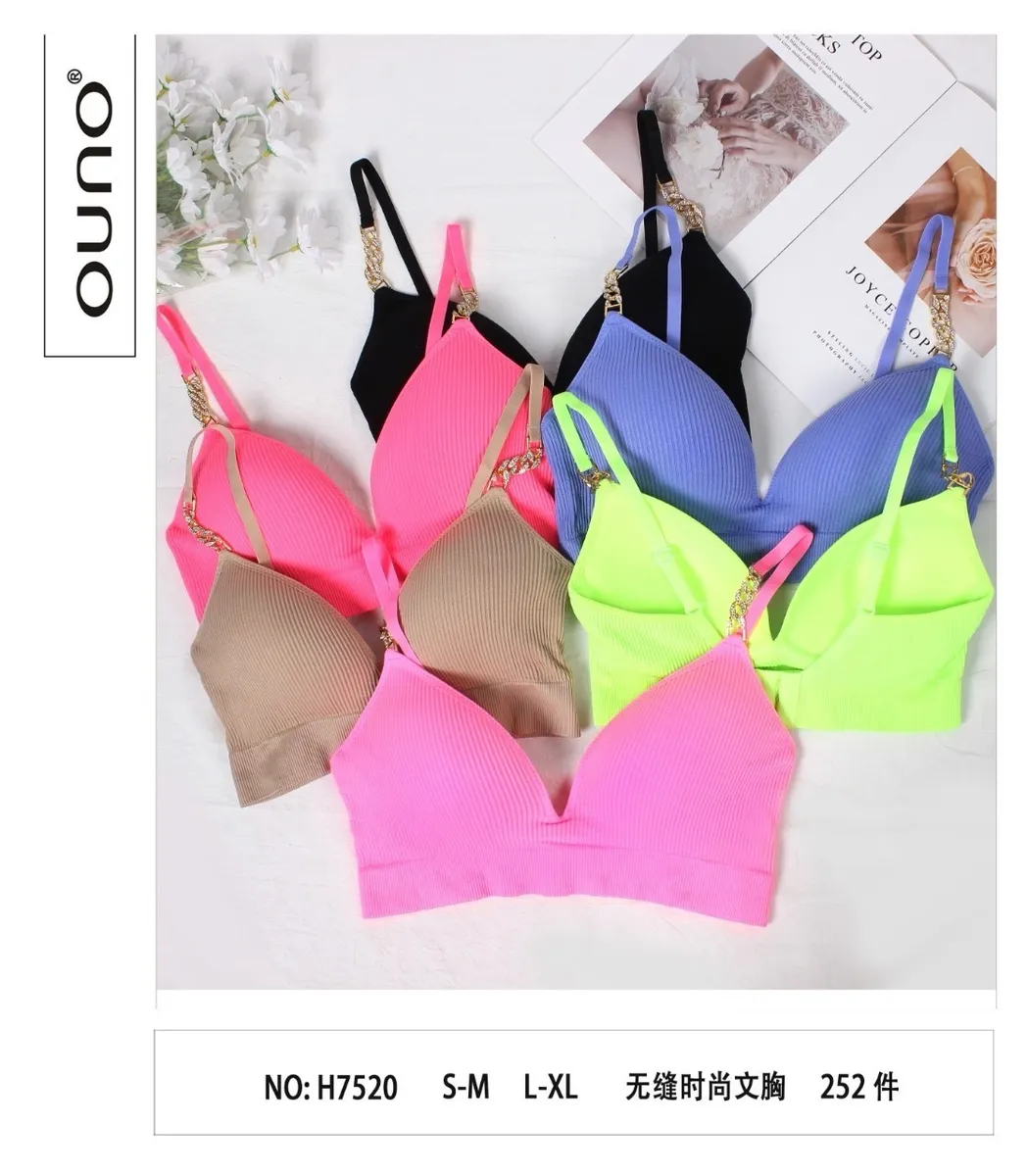 Top Ouno H7520 z Łańcuszkiem Neonowy Różowy S-M