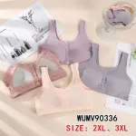 Top damski prążkowany z guzikami 2XL-3XL pudrowy