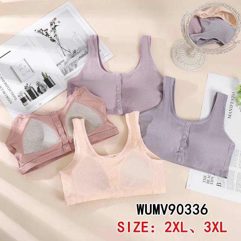 Top damski prążkowany z guzikami 2XL-3XL pudrowy