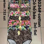 Majtki Bawełniane Damskie 3XL-5XL Wzór Panterka i Kwiaty
