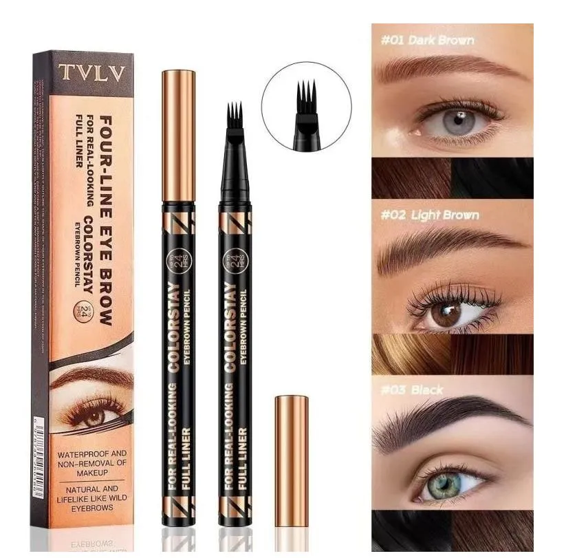 Pisak do brwi TVLV Four Line Eyebrow Pencil Dark Brown