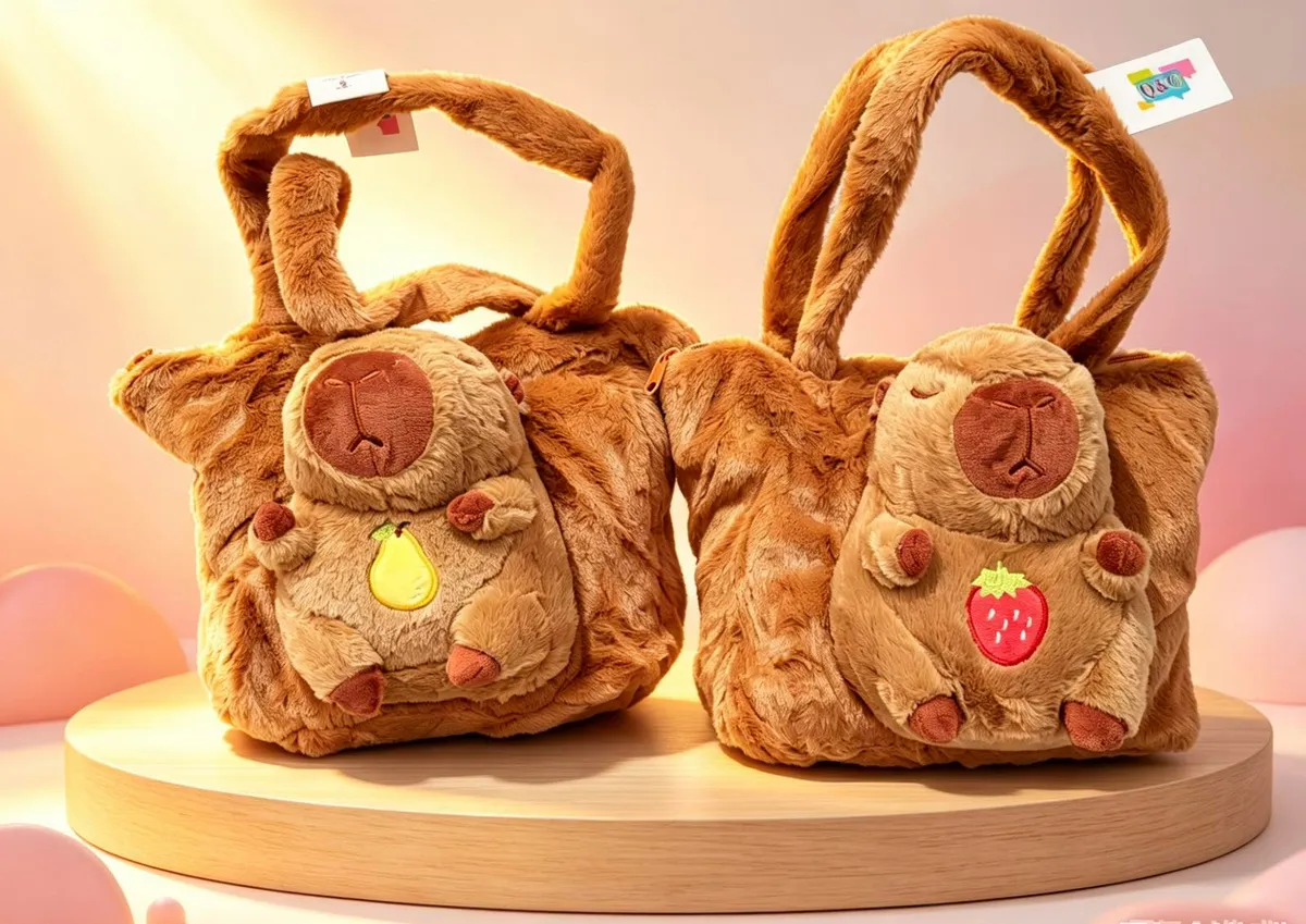 Torebka Pluszowa Wombat z Owocem 2w1 Brązowa