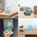 Mini wentylator solarny USB miętowy 2w1 z akumulatorem