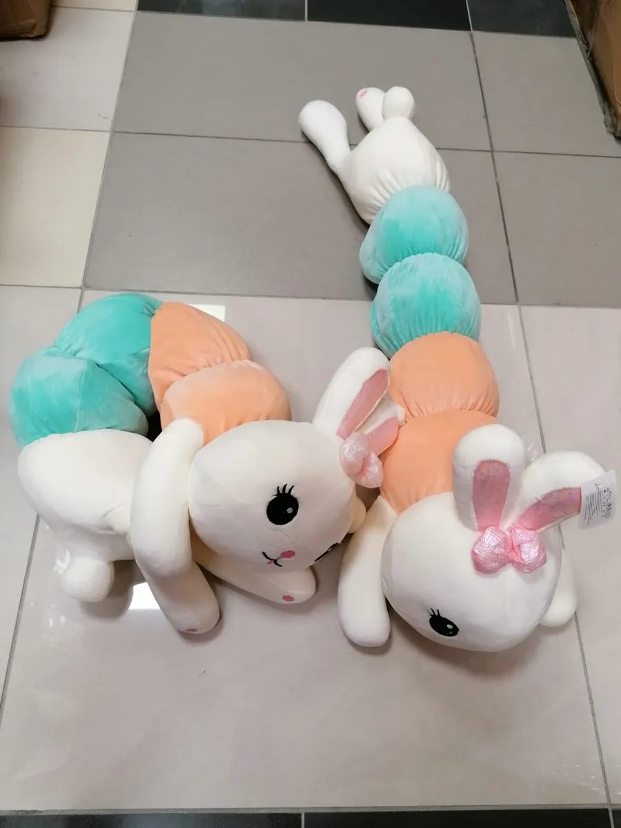 Pluszowy Królik Tęcza 70cm Mint Pomarańczowy