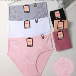 Majtki Bawełniane z Koronką Hana 4XL-6XL Różowe
