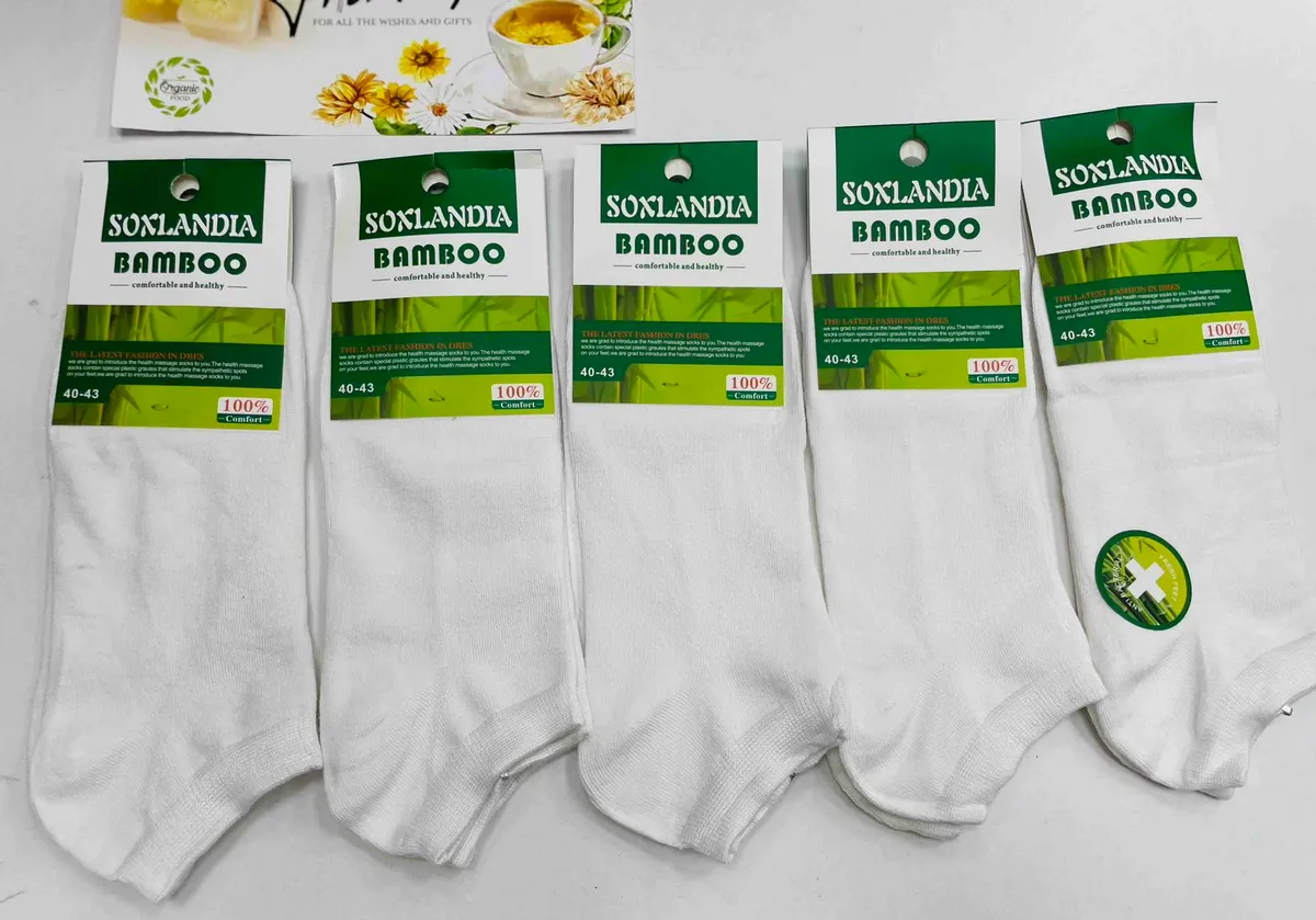 Skarpety Bambusowe Białe Stopki 40-43 Soxlandia