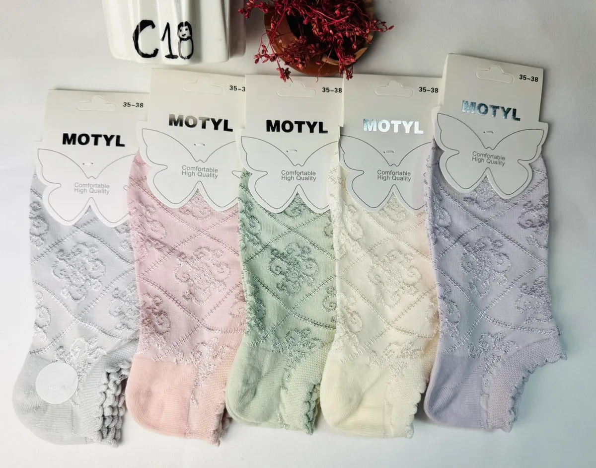 Skarpety Damskie Motyl Ażurowe 35-38
