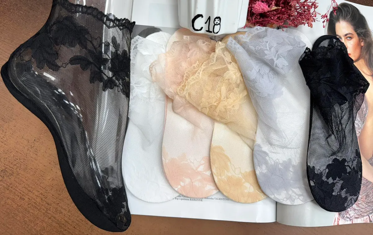 Stopki Koronkowe Damskie Cieniowane 5 par