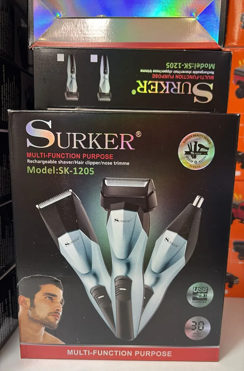 Zestaw Maszynek Surker SK-1205 3w1 Trymer Do Włosów i Nosa