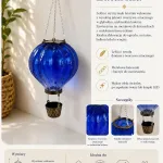 Plastikowa Latarnia LED Niebieska 50cm z Łańcuszkiem