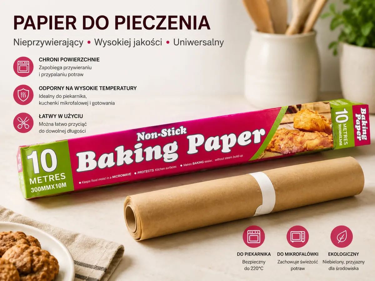 Papier do Pieczenia Nieprzywierający 300mm x 10m