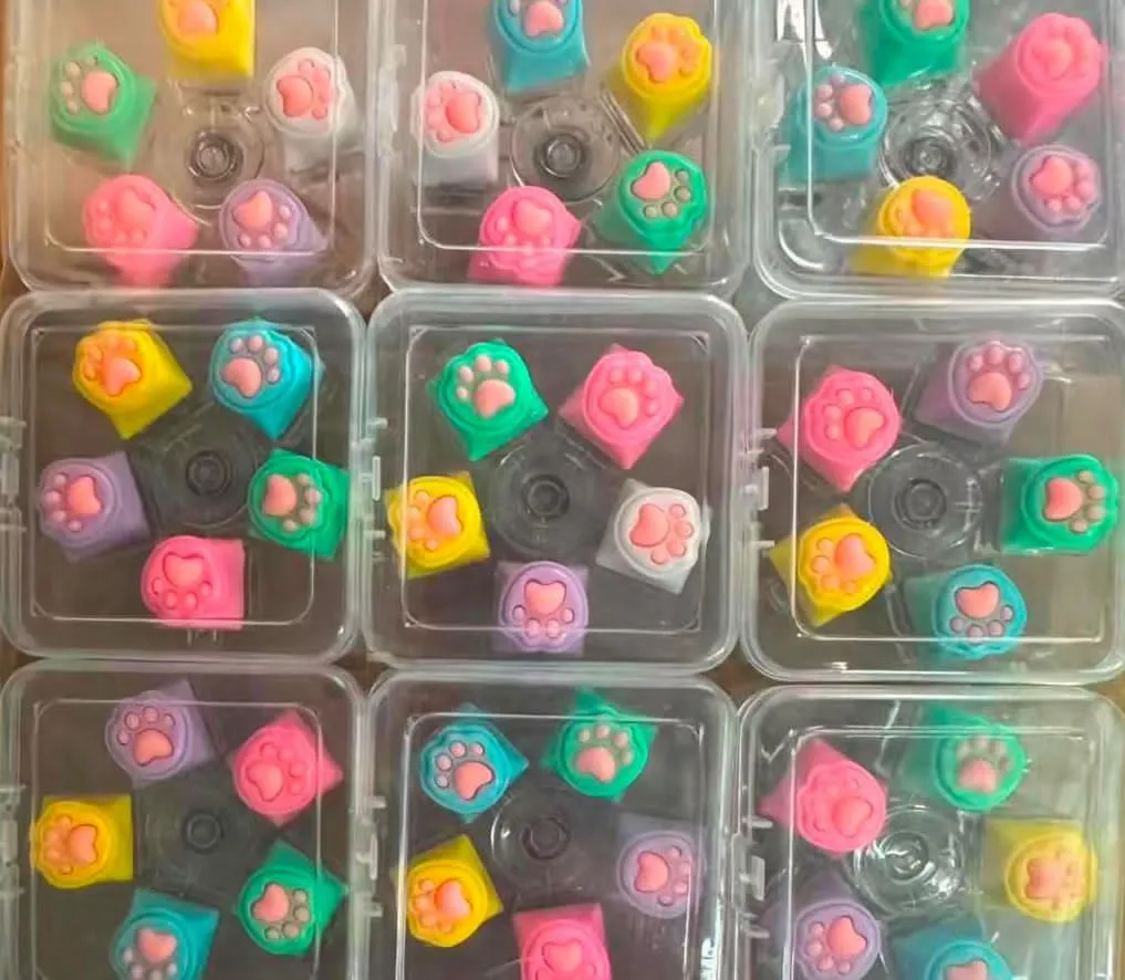 Pieczątki do stempli Łapki Kolorowe 6 szt. w etui