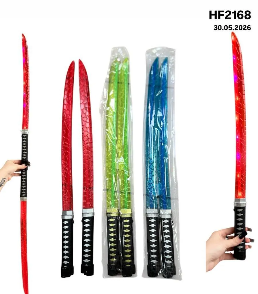 Miecz Świetlny LED Czerwony 70cm z Dźwiękiem