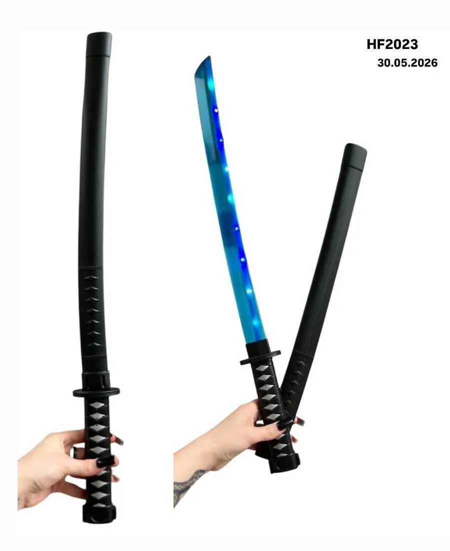 Katana LED Niebieska Świecący Miecz 70cm