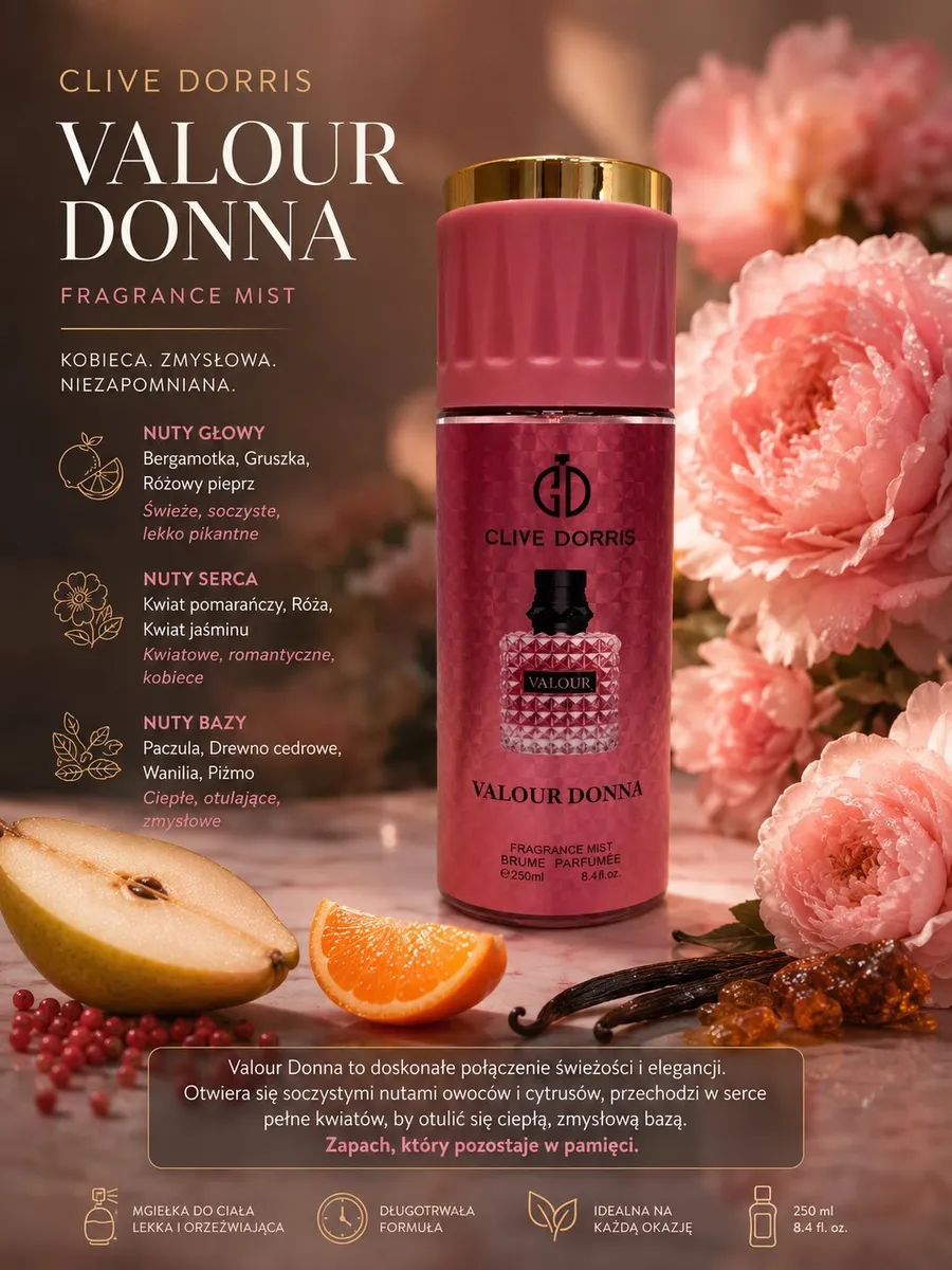 Mgiełka do Ciała Valour Donna Clive Dorris 250ml