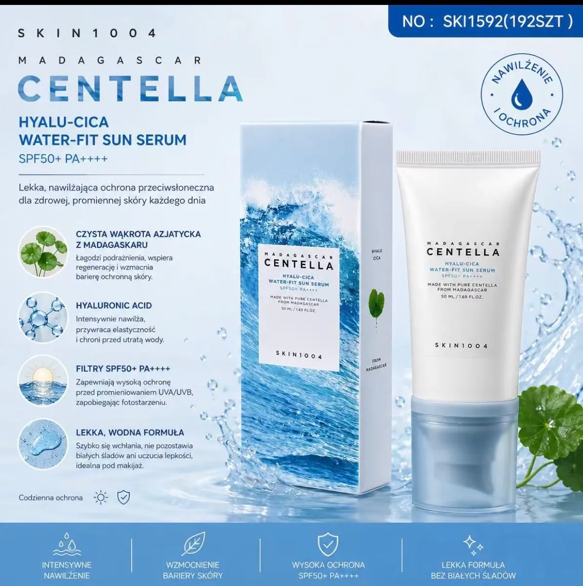 SKIN1004 Madagascar Centella Hyalu-Cica Water-Fit Sun Serum SPF50+ 50ml