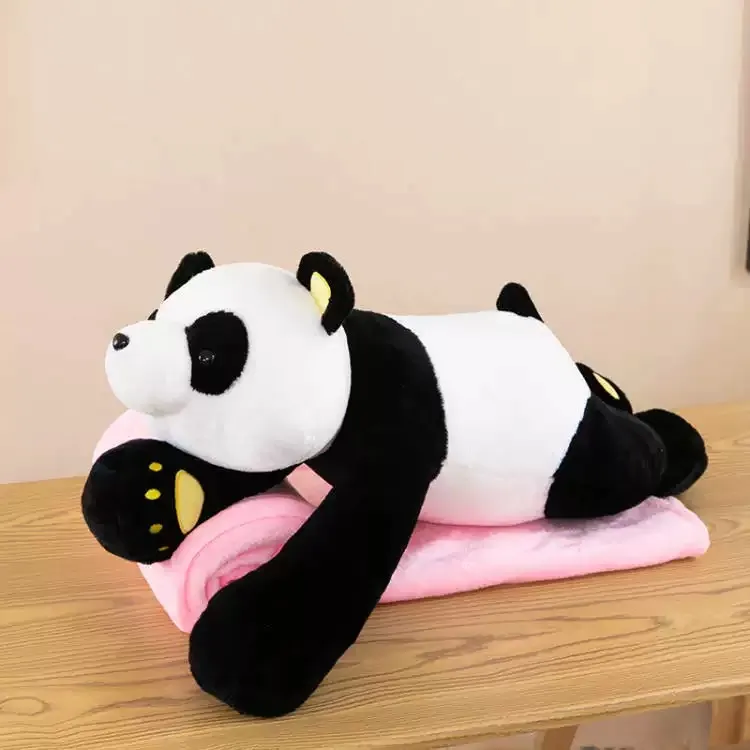 Maskotka Panda z Kocykem 45cm Czarno-Biała