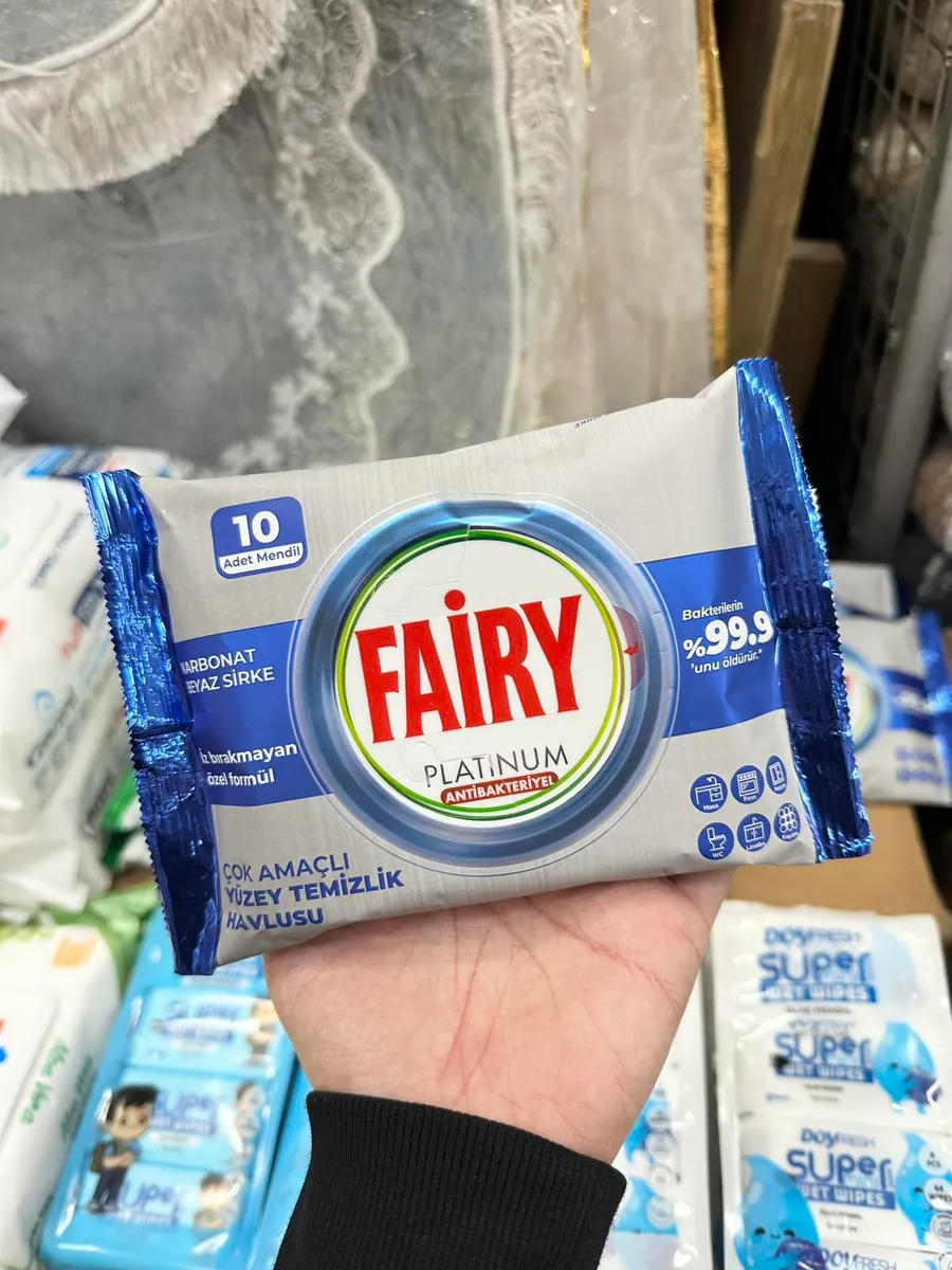 Chusteczki Nawilżane Fairy Platinum Antybakteryjne 10szt
