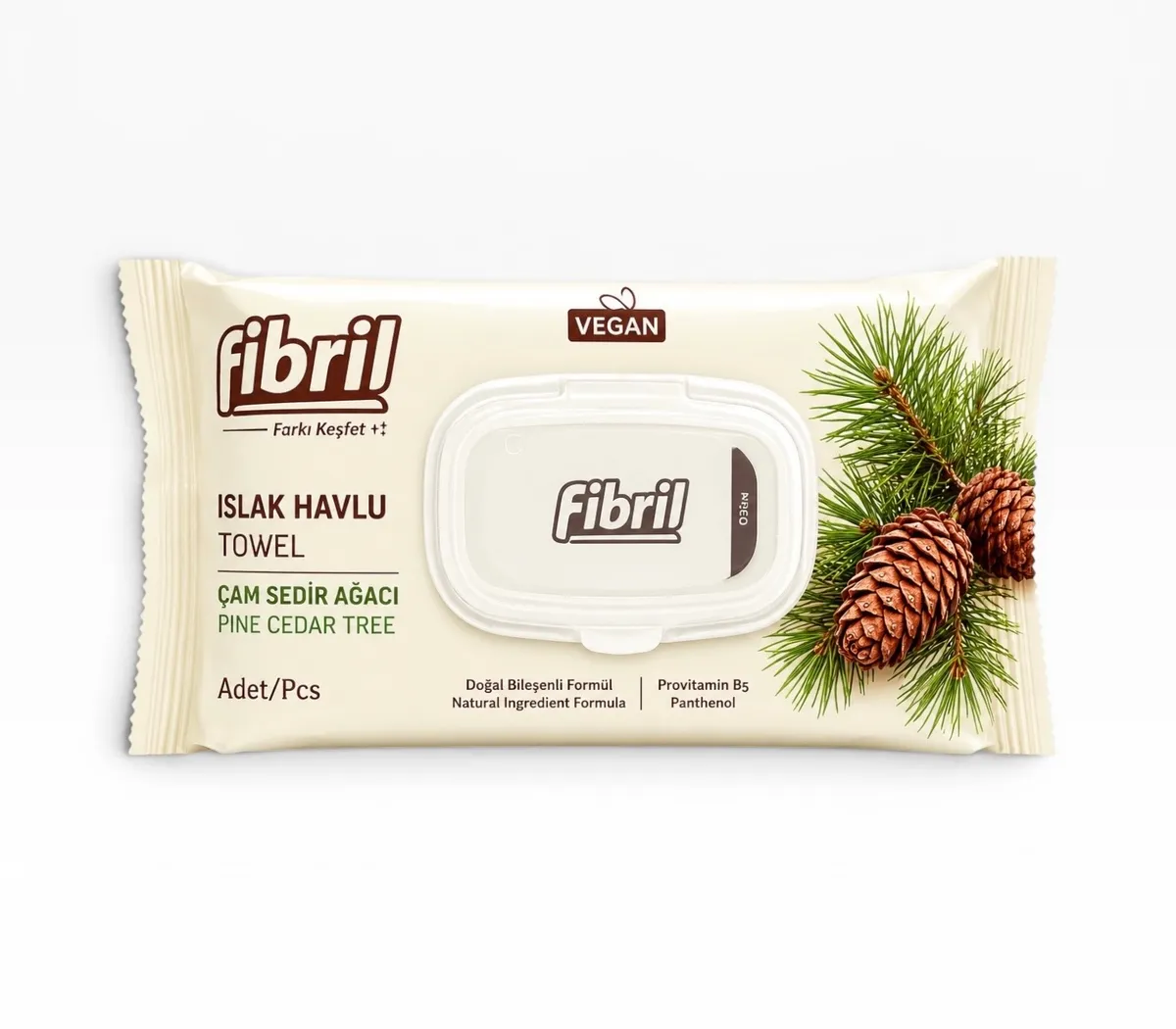 Chusteczki Nawilżane Fibril Pine Cedar Tree 90 szt. z panthenolem