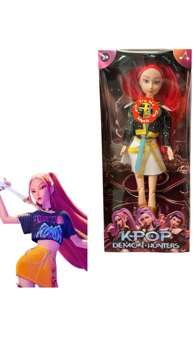 Lalka K-Pop Demon Hunters Roxy Czerwone Włosy 28cm
