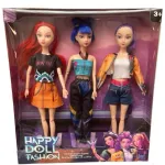Zestaw 3 Lalek Happy Doll Fashion 3+
