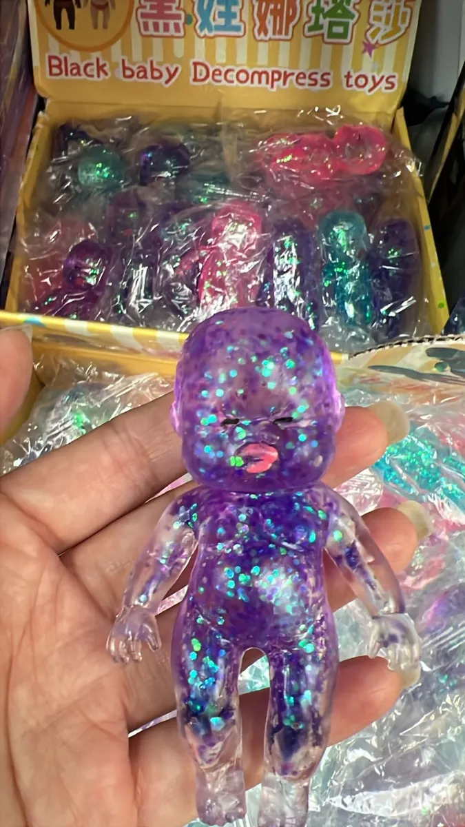 Fioletowa Lampa Glitter Black Baby Decompress Toy 12cm