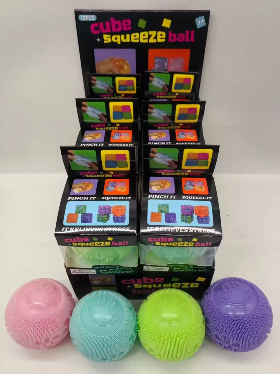 Cube Squeeze Ball Kolorowa Piłka Antystresowa 3+