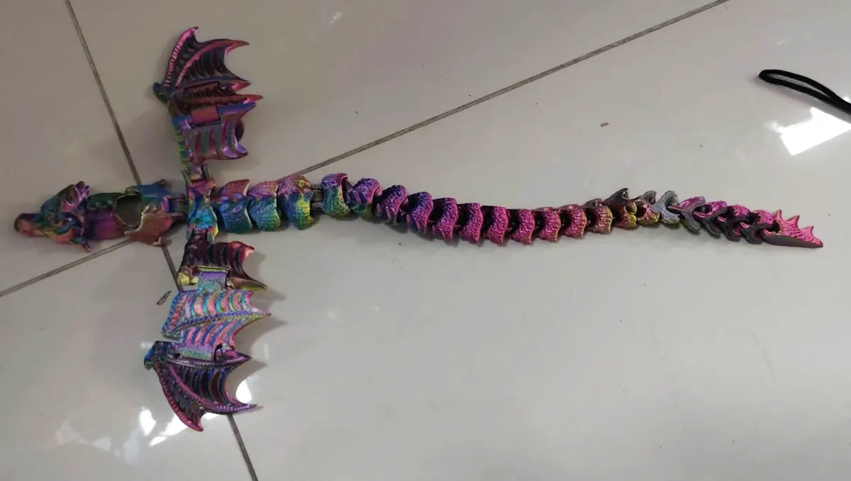 Smok 3D Tęczowy 50cm