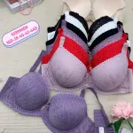Biustonosz Koronkowy Fioletowy 36D-44D z Push-up