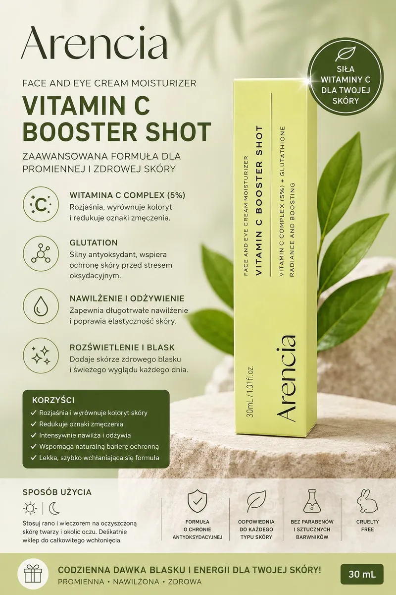 Arencia Vitamin C Booster Shot Krem pod Oczy i Twarz 30ml