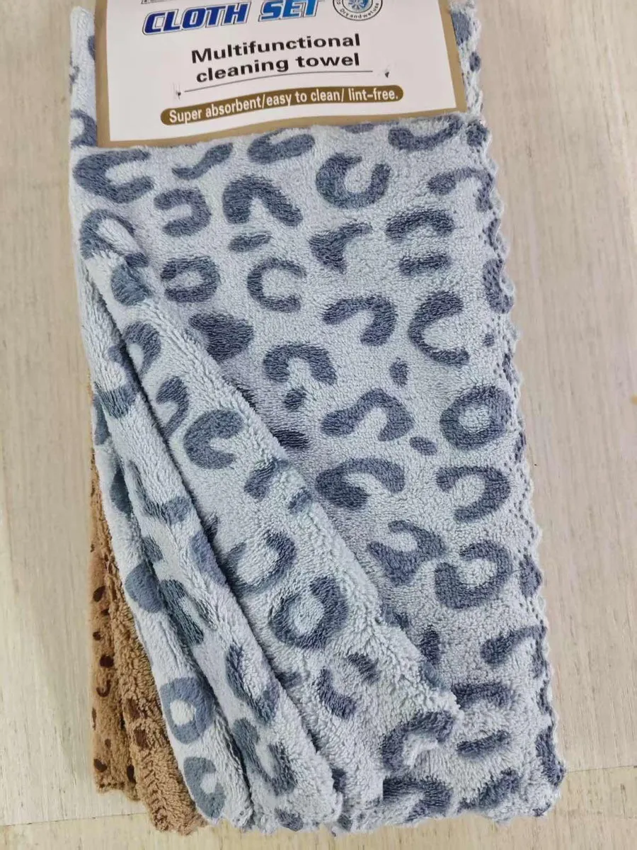 Ścierki Mikrofibra Leopard Szare 35x35cm Zestaw 3szt