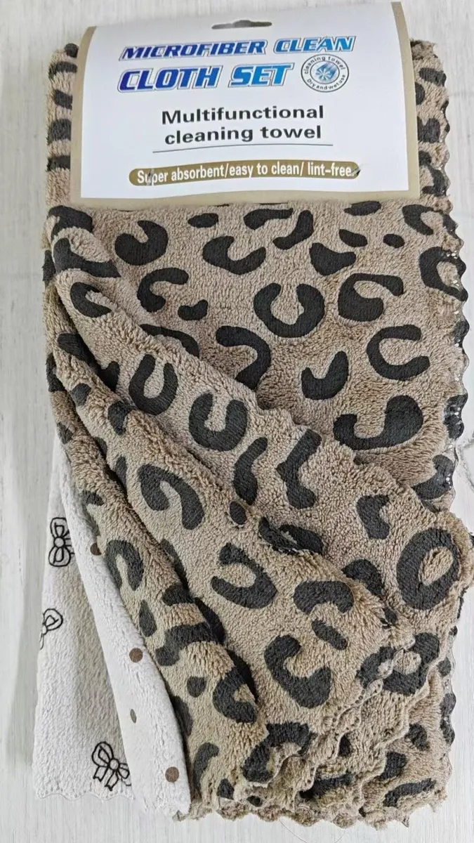 Ścierki Mikrofibra Leopard Beżowe 35x35cm