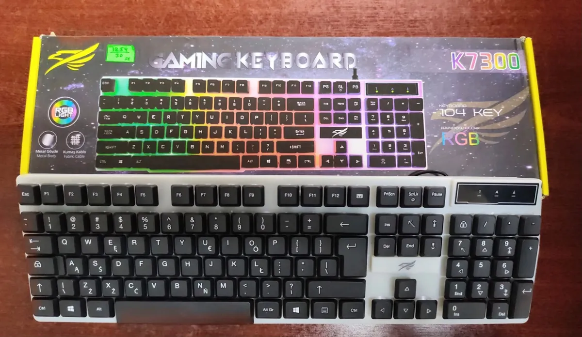 Klawiatura Gamingowa K7300 RGB 104 Klawisze Biała