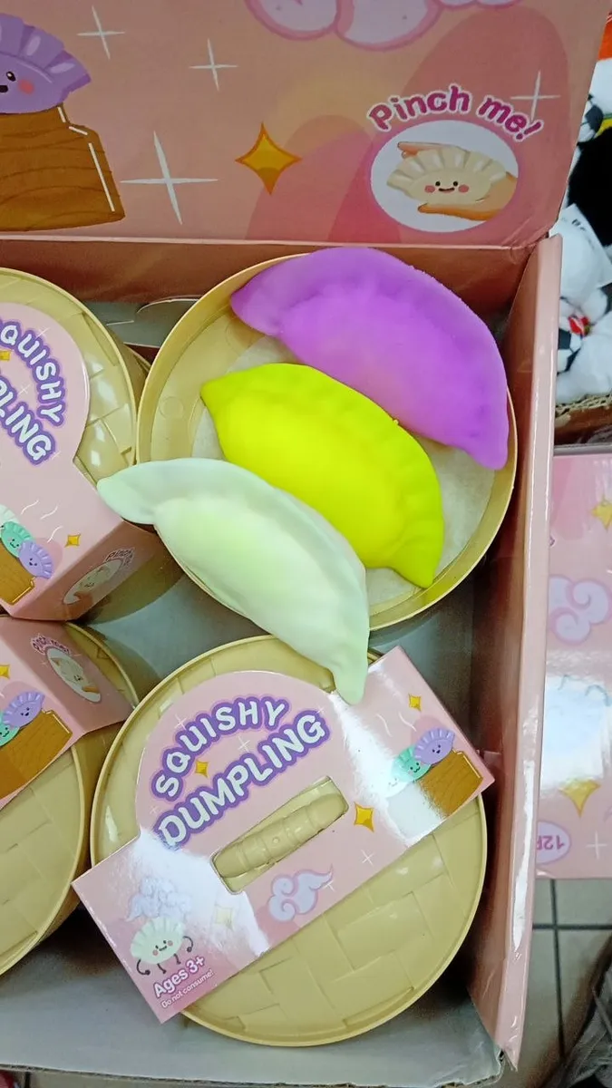Squishy Dumpling Mix Kolorów 3 Sztuki w Koszyczku