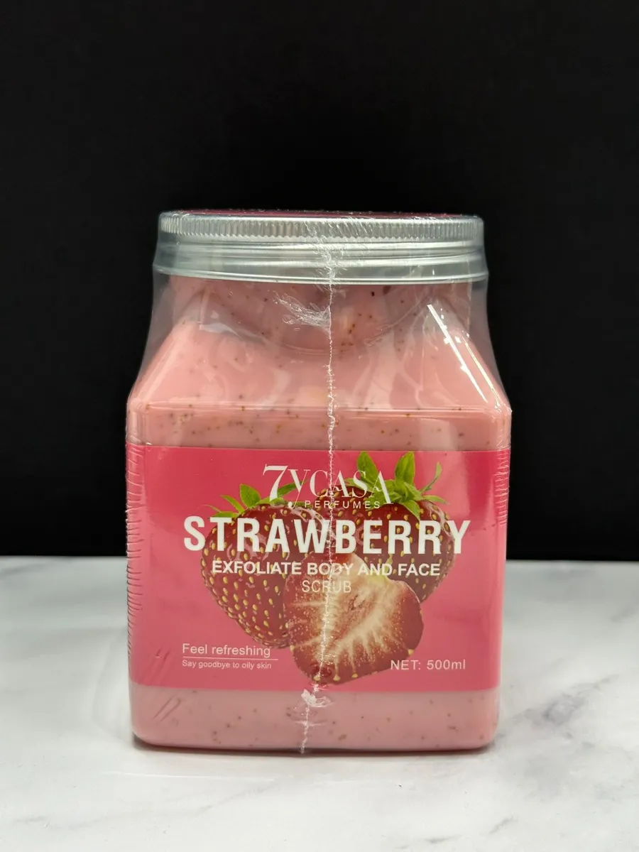 Peeling do ciała i twarzy Truskawkowy 7VCASA 500ml różowy