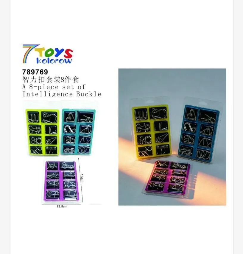 Zestaw 8 metalowych łamigłówek logicznych 7 Toys Kolorów
