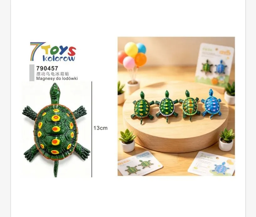 Magnesy do lodówki Żółwie kolorowe 13 cm 7 Toys zestaw 4 szt